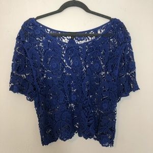 Express crop top with floral lace